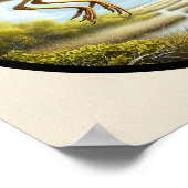 Circulair 3D-Afbeelding van een Geel-gekroonde Nac Poster (Hoek)