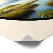 Circulair 3D-beeld van een Geelkruinreiger Poster (Hoek)