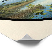 Circulair 3D-beeld van een Geelkruinreiger Poster (Hoek)
