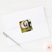 Circulair abstracte fotomasjabloon vierkante sticker (Envelop)