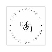 Circulair adres  Manuscript Monogram Weddenschap Zelfinktende Stempel (Design)
