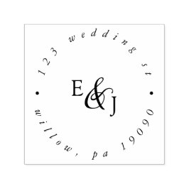 Circulair adres  Manuscript Monogram Weddenschap Zelfinktende Stempel