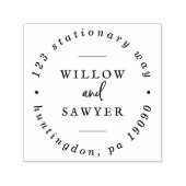 Circulair adres Rustic Script Wedding Zelfinktende Stempel (Design)