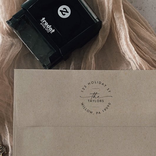 Circulair adres van de moderne videokaart voor de   zelfinktende stempel