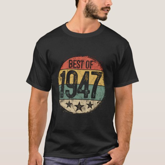 Circulair  Best of 1947 76 jaar oud cadeau 76T T-shirt (Voorkant)