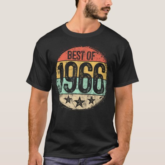 Circulair Beste van 1966 58 jaar oud 58e verjaarda T-shirt (Voorkant)