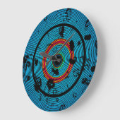 Circulair blauw Abstract patroon Grote Klok (Hoek)