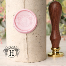Circulair Bloemen Lijst Bruiloft Monogram