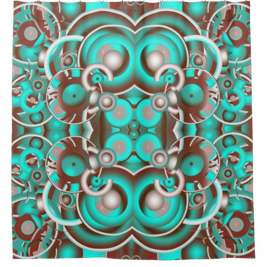 Circulair Celsius Concentric Circles Pattern Douchegordijn (Voorkant)