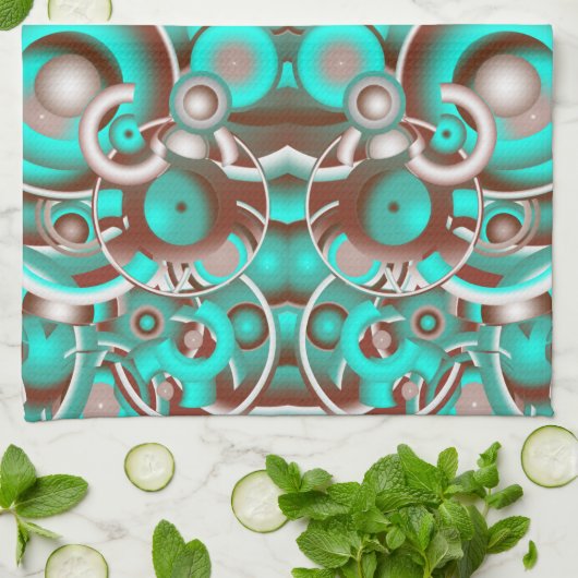 Circulair Celsius Concentric Circles Pattern Theedoek (Gevouwen)