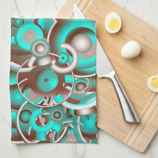 Circulair Celsius Concentric Circles Pattern Theedoek (Quarter Fold)