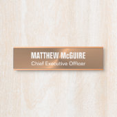 Circulair geborsteld kopermetaal look Kantoor Deurbordje (Voorkant)