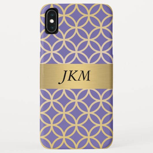 Circulair Goud Paars Patroon Case-Mate iPhone Case (Achterkant)