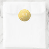 Circulair Gouden Folie Monogram Retouradres Label (Tas)