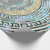 Circulair Grieks Meander Patroon - Griekse sleutel Cadeaupapier (Hoek)