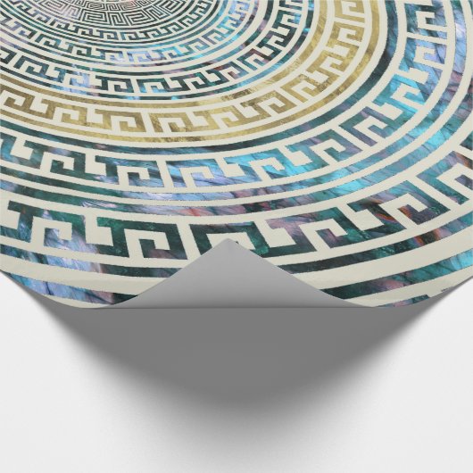 Circulair Grieks Meander Patroon - Griekse sleutel Cadeaupapier (Hoek)