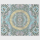 Circulair Grieks Meander Patroon - Griekse sleutel Cadeaupapier (Vlak)