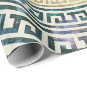 Circulair Grieks Meander Patroon - Griekse sleutel Cadeaupapier (Rol Hoek)