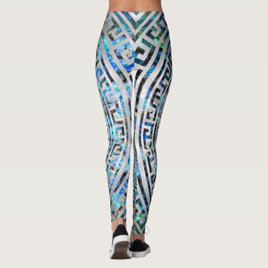 Circulair Grieks Meander Patroon - Griekse sleutel Leggings (Achterkant)