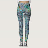 Circulair Grieks Meander Patroon - Griekse sleutel Leggings (Voorkant)