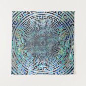 Circulair Grieks Meander Patroon - Griekse sleutel Wandkleed (Voorkant (horizontaal))