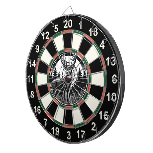 Circulair hert met Forest Target Dartbord (Voorkant Rechts)