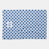 Circulair kwartpatroon monogram aangepaste kleur theedoek (Horizontaal)