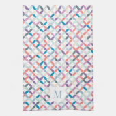 Circulair kwartsgewijs monogram van de koele toont theedoek (Verticaal)