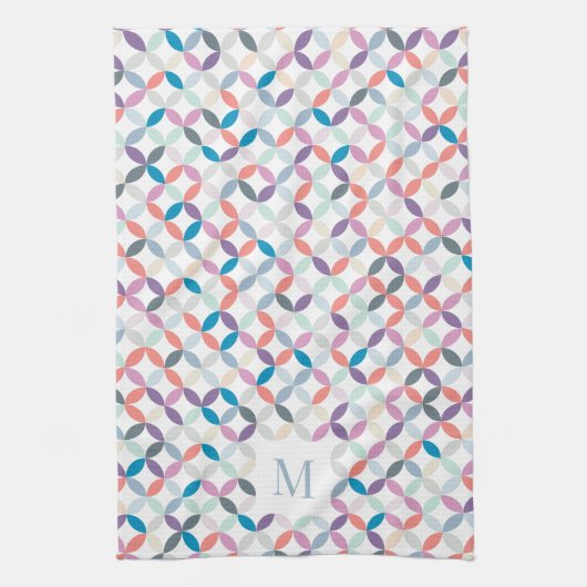 Circulair kwartsgewijs monogram van de koele toont theedoek (Verticaal)