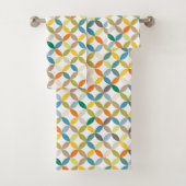 Circulair kwartspatroon warme toonkleuren bad handdoek (Insitu)