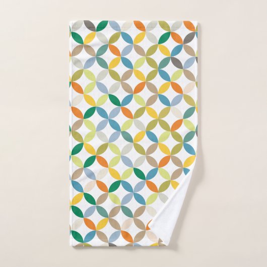 Circulair kwartspatroon warme toonkleuren bad handdoek (Handdoek)