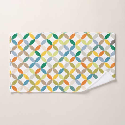Circulair kwartspatroon warme toonkleuren bad handdoek (Handdoek)