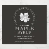 Circulair Logo ahornstroopetiket (donker) Likeurfles Etiket (Enkel label)