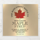 Circulair Logo esdoorn siroop label op goud Likeurfles Etiket (Enkel label)