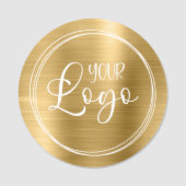 Circulair Metallic Goud Logo Naamplaatje (Voorkant)