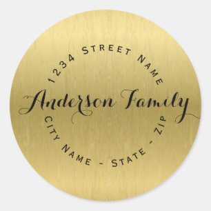 Circulair Modern Faux Gold retour adres label