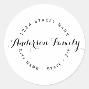 Circulair modern retour adreslabel ronde sticker