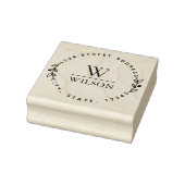 Circulair Monogram familienaam Retouradres Rubberstempel (Stempel)