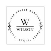 Circulair Monogram familienaam Retouradres Zelfinktende Stempel (Design)
