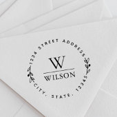 Circulair Monogram familienaam Retouradres Zelfinktende Stempel