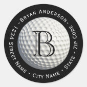 Circulair Monogram Golfbal Retouradres Label (Voorkant)