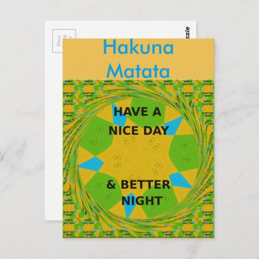 Circulair ontwerp "Fijne dag en betere nacht" Briefkaart (Voorkant / Achterkant)