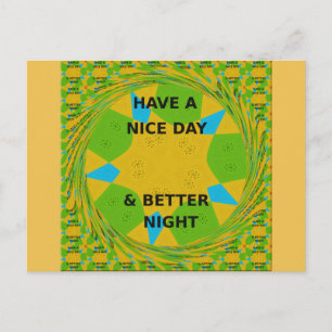 Circulair ontwerp "Fijne dag en betere nacht" Briefkaart