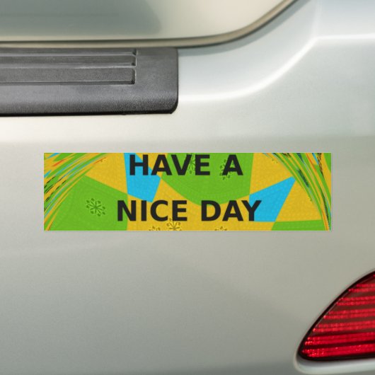 Circulair ontwerp "Fijne dag en betere nacht" Bumpersticker (Op auto)
