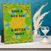 Circulair ontwerp "Fijne dag en betere nacht" Fotoplaat (Zijkant)