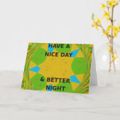 Circulair ontwerp "Fijne dag en betere nacht" Kaart (Gele Bloem)