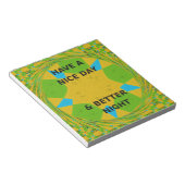 Circulair ontwerp "Fijne dag en betere nacht" Notitieblok (Schuin)