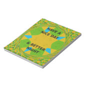 Circulair ontwerp "Fijne dag en betere nacht" Notitieblok (Linkerzijde)