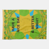 Circulair ontwerp "Fijne dag en betere nacht" Theedoek (Horizontaal)