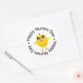 Circulair ontwerp Happy Neurses Day Ronde Sticker (Envelop)